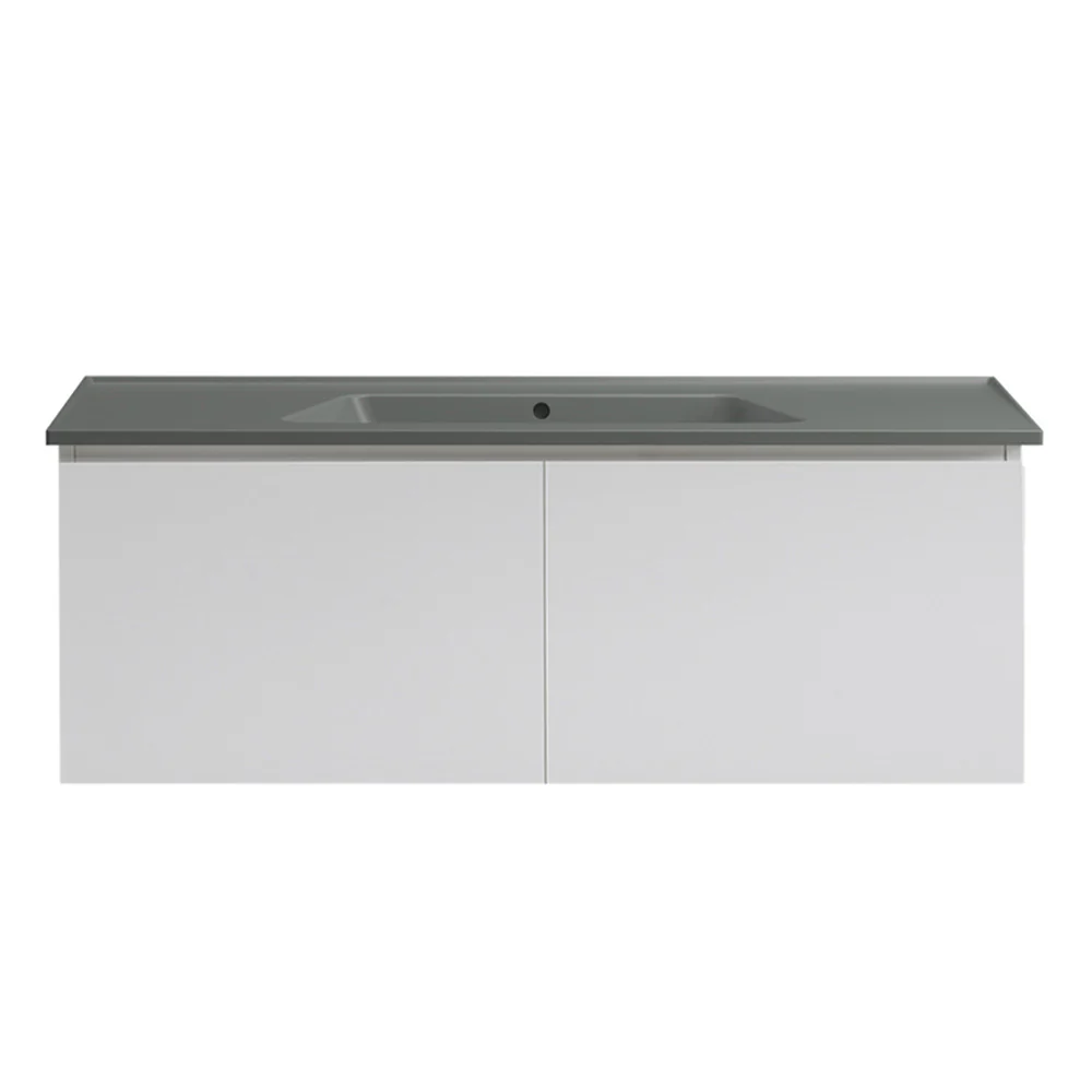 Bloom 1200 Wall Cabinet Matt White with Italian Ceramic Wash Basin - Image 4