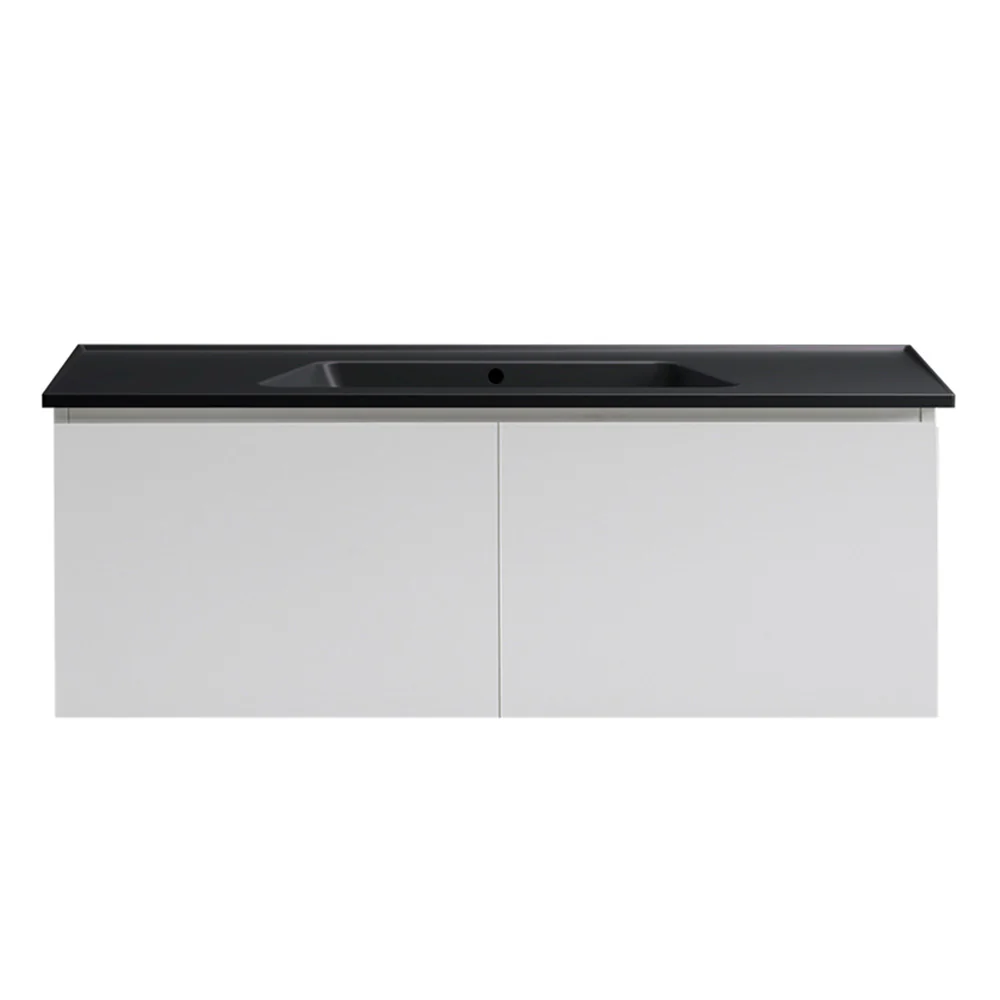 Bloom 1200 Wall Cabinet Matt White with Italian Ceramic Wash Basin - Image 5