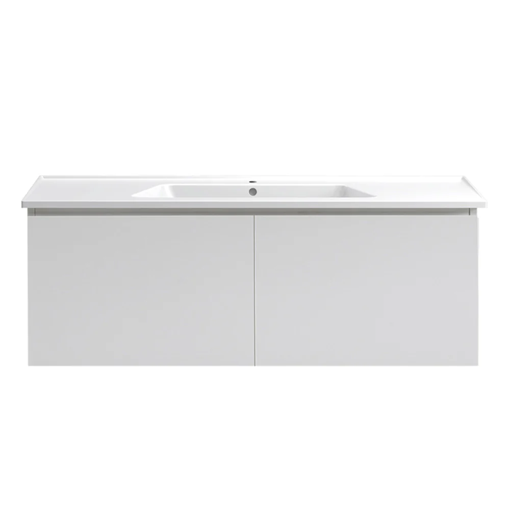 Bloom 1200 Wall Cabinet Matt White with Italian Ceramic Wash Basin - Image 6