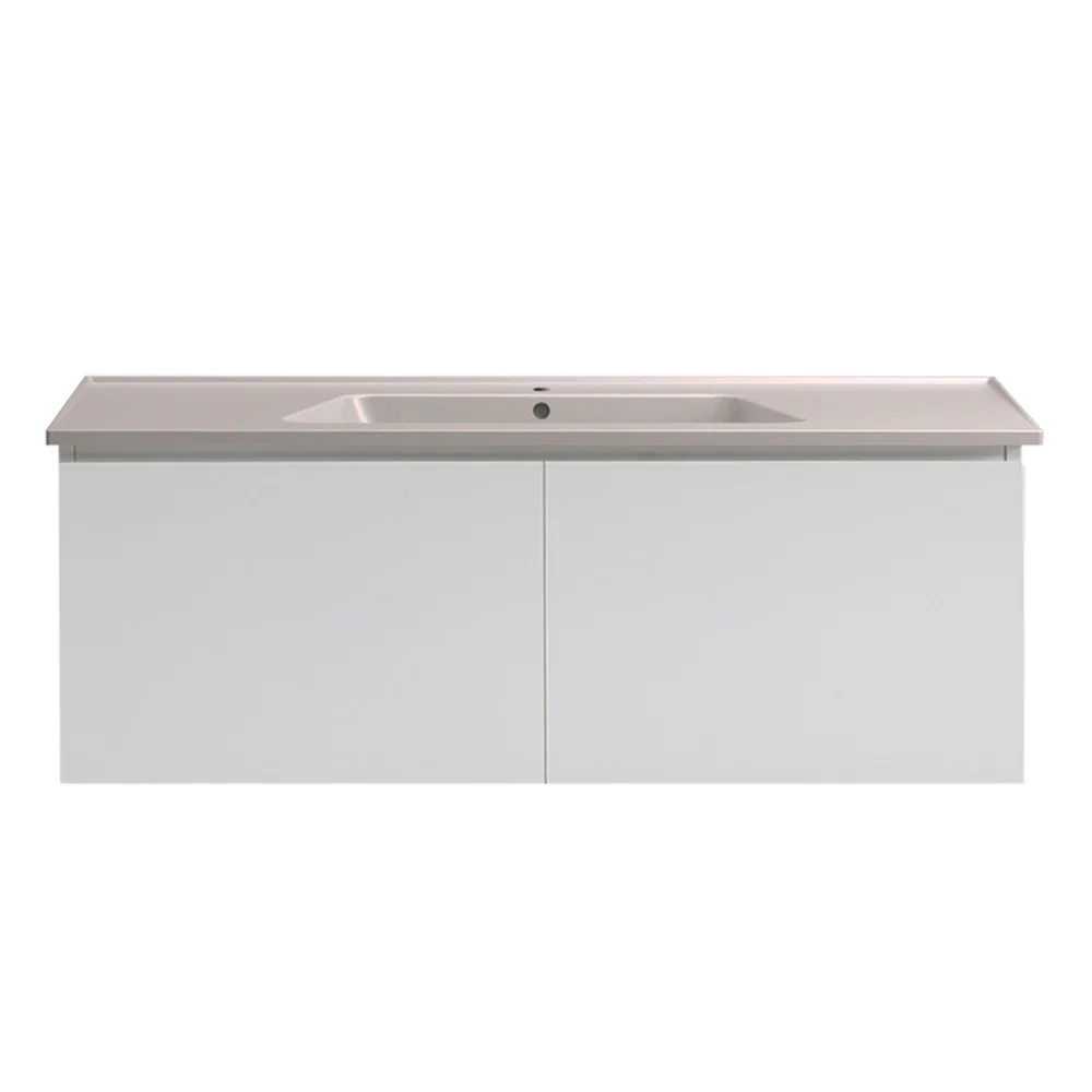 Bloom 1200 Wall Cabinet Matt White with Italian Ceramic Wash Basin - Image 8