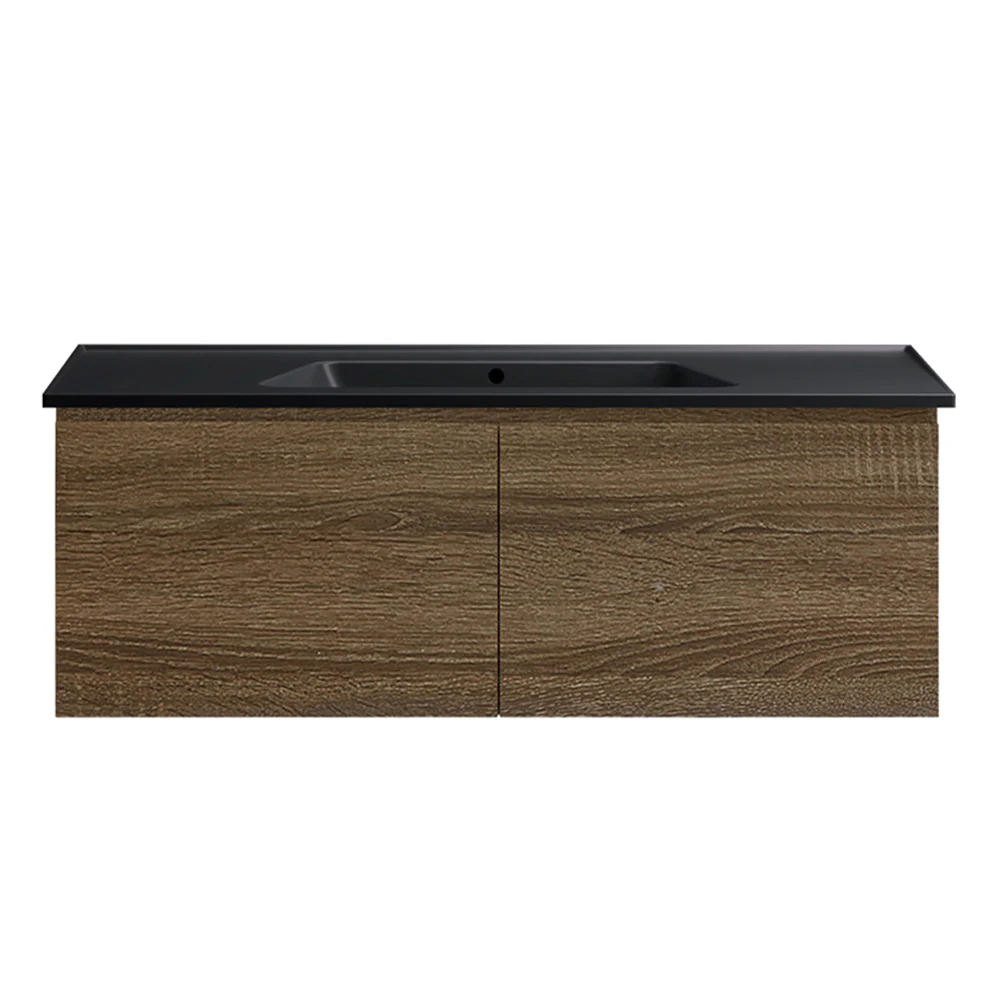 Bloom 1200 Wall Cabinet Moka with Italian Ceramic Wash Basin - Image 5