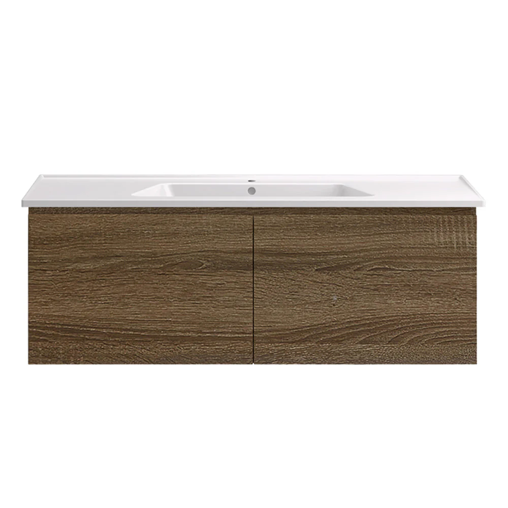 Bloom 1200 Wall Cabinet Moka with Italian Ceramic Wash Basin - Image 7