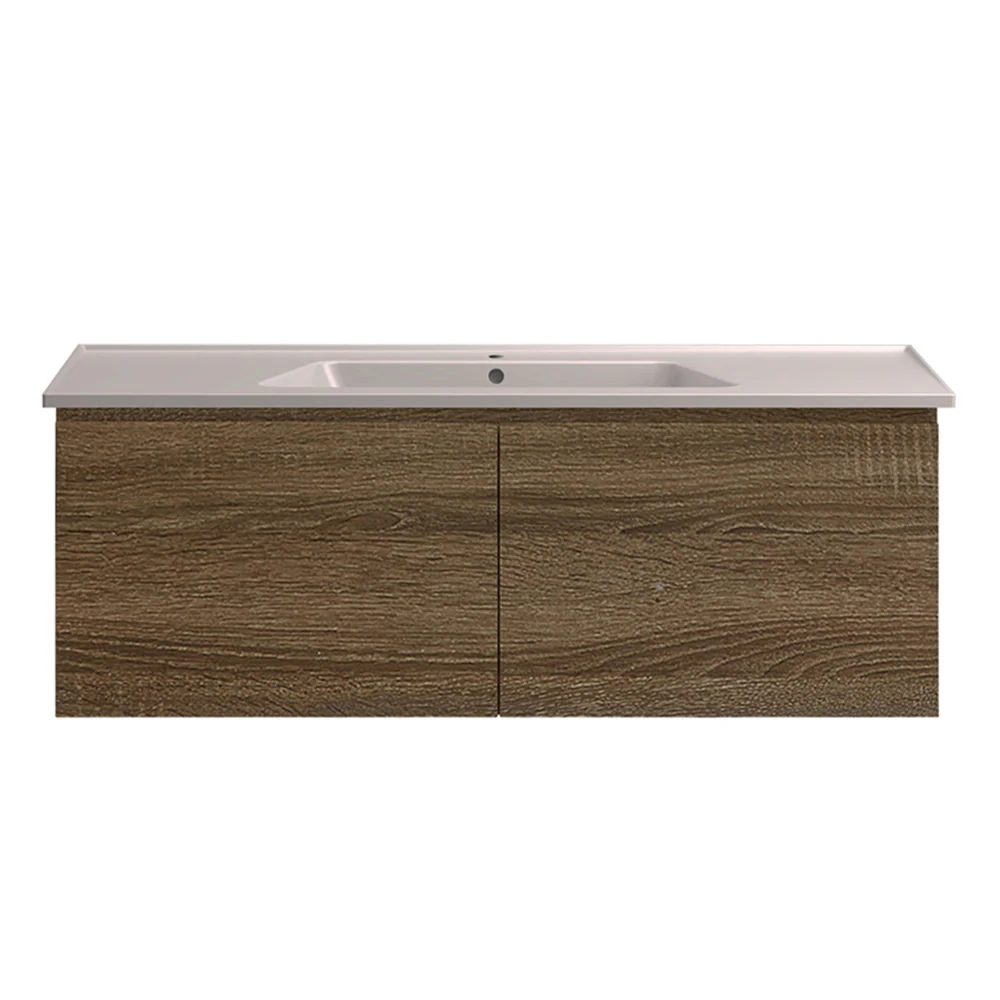 Bloom 1200 Wall Cabinet Moka with Italian Ceramic Wash Basin - Image 8
