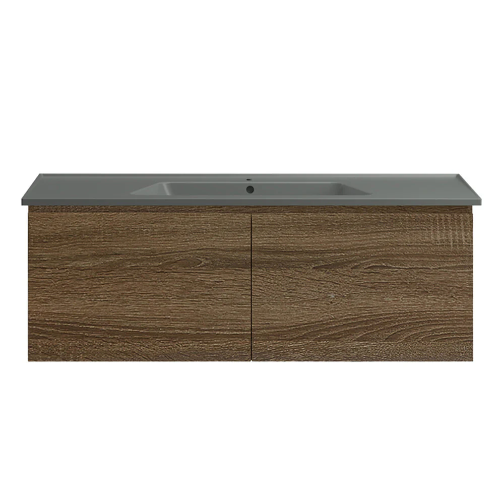 Bloom 1200 Wall Cabinet Moka with Italian Ceramic Wash Basin - Image 9