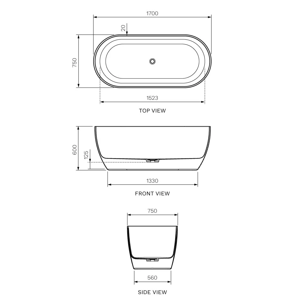 Elli II 1700 Freestanding Bath - Image 3
