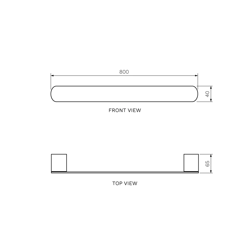 Ellisse Single Towel Rail 800mm - Image 8
