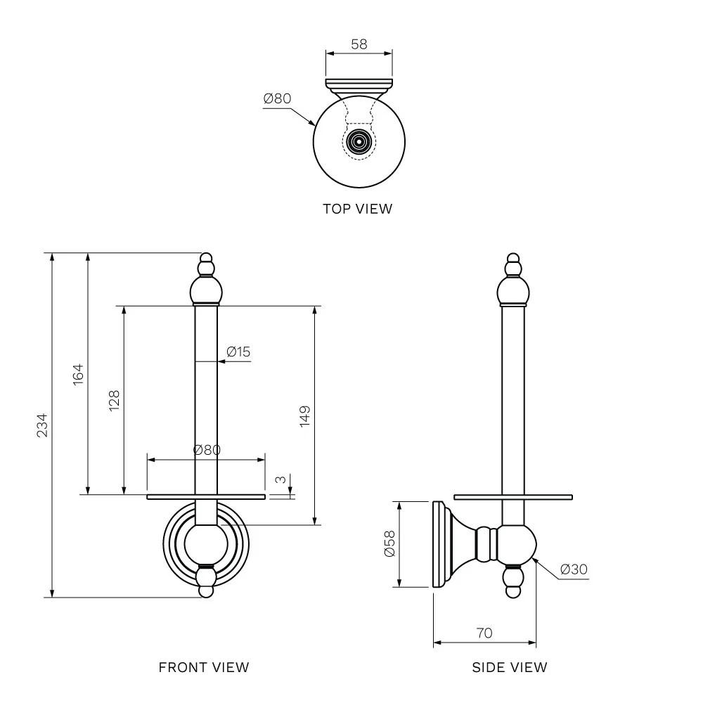 Hermitage Spare Toilet Roll Holder - Image 4