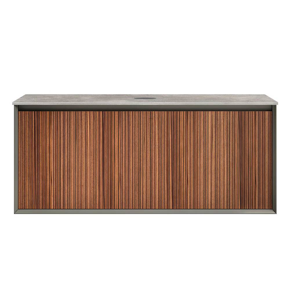 Jazz 1200 Wall Cabinet WN Matt Black with Italian Porcelain Top - Image 3