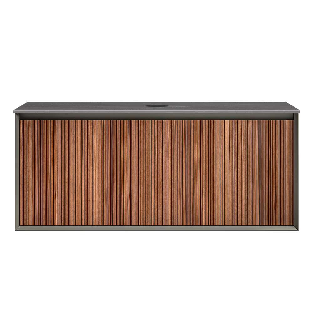 Jazz 1200 Wall Cabinet WN Matt Black with Italian Porcelain Top - Image 4