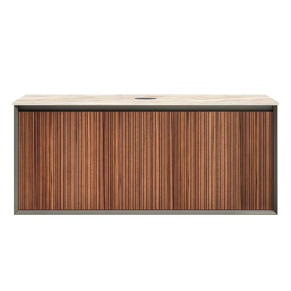 Jazz 1200 Wall Cabinet WN Matt Black with Italian Porcelain Top - Image 5