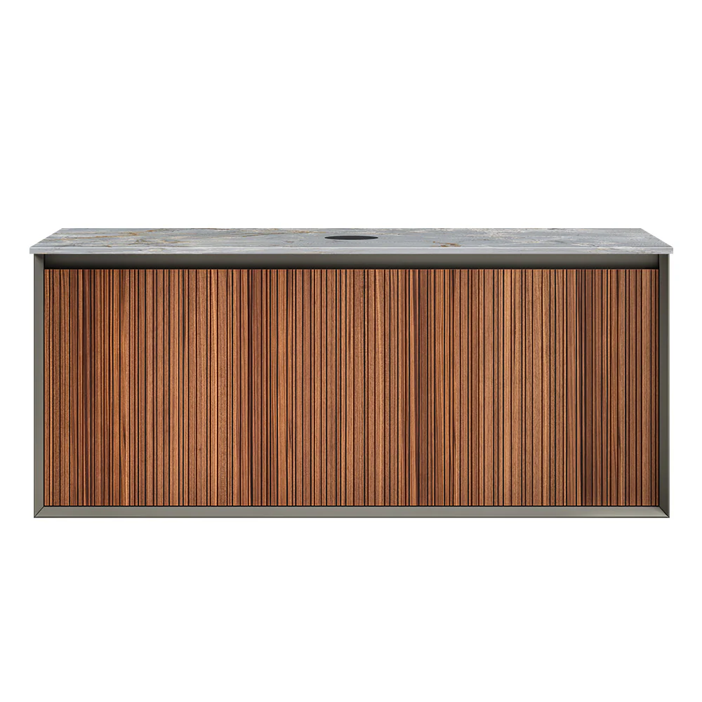 Jazz 1200 Wall Cabinet WN Matt Black with Italian Porcelain Top - Image 6