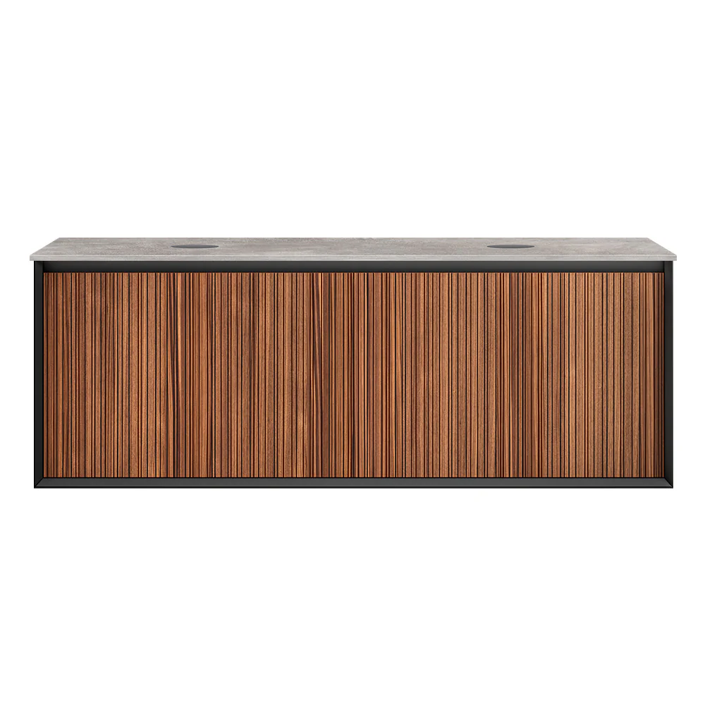 Jazz 1400 Wall Cabinet WN Matt Black with Italian Porcelain Top - Image 3