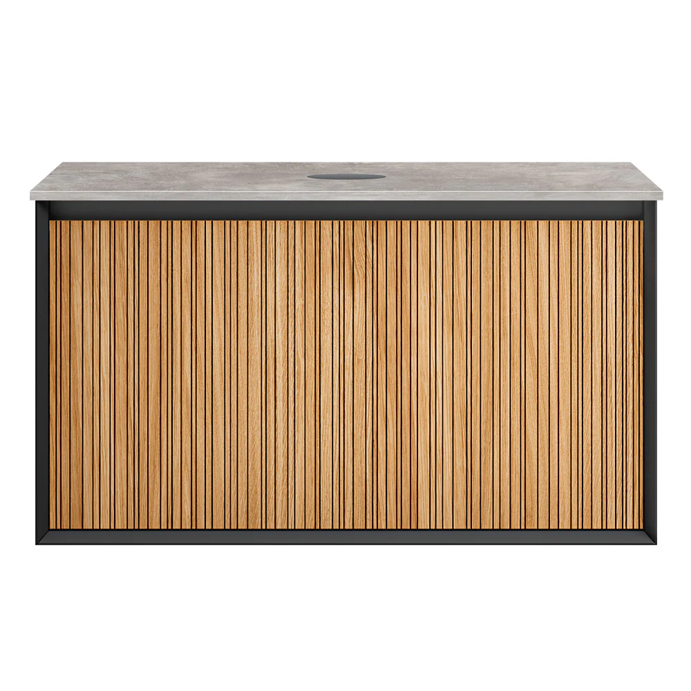 Jazz 900 Wall Cabinet RN Matt Black with Italian Porcelain Top - Image 3