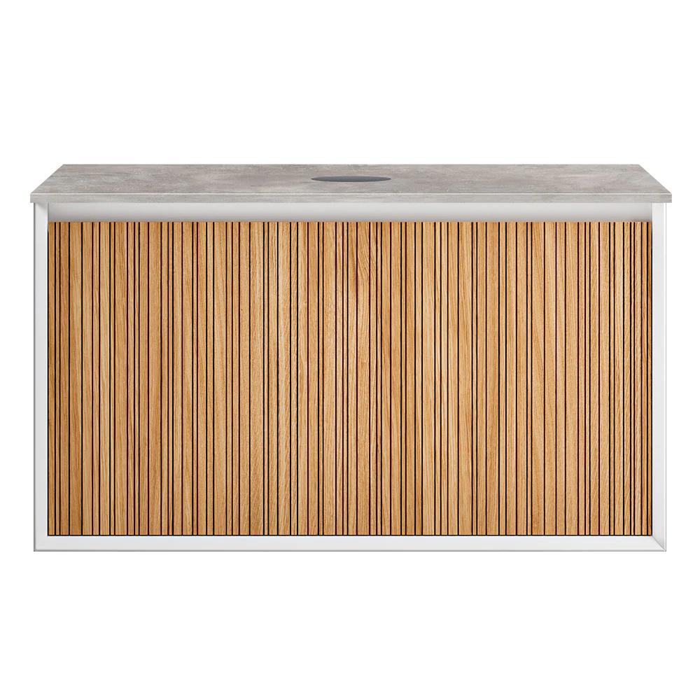 Jazz 900 Wall Cabinet RN Matt White with Italian Porcelain Top - Image 3