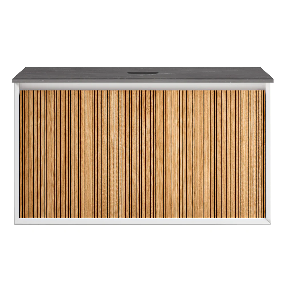 Jazz 900 Wall Cabinet RN Matt White with Italian Porcelain Top - Image 4