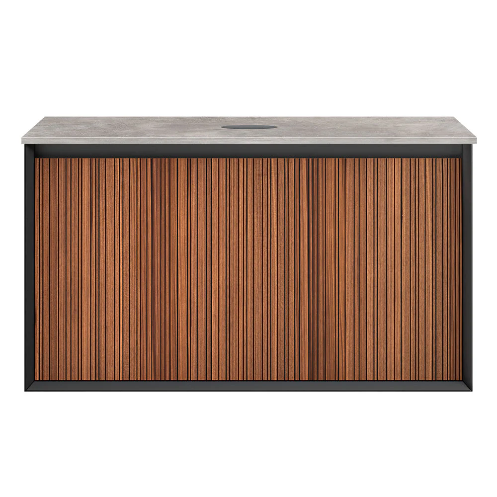 Jazz 900 Wall Cabinet WN Matt Black with Italian Porcelain Top - Image 3