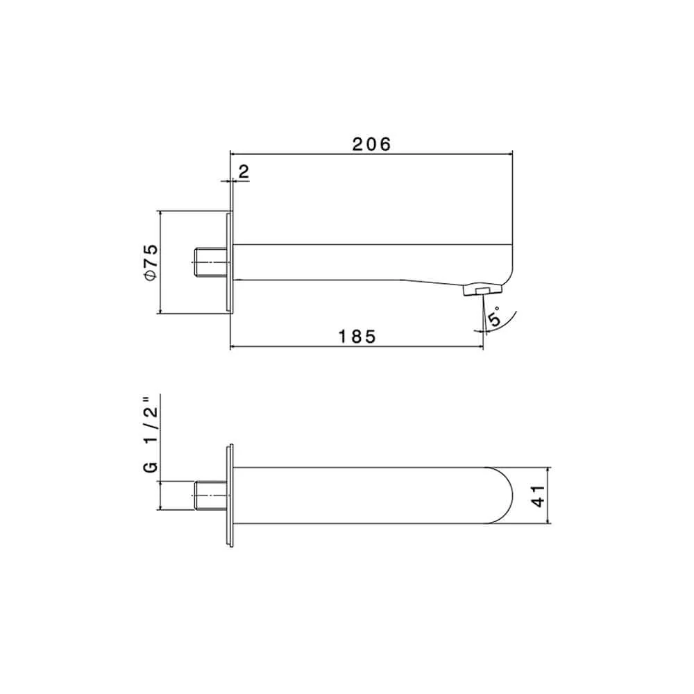 Linfa II Wall Bath Spout - Image 3