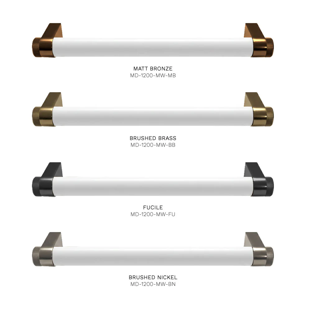 MODA 1200 Cabinet Matt White with Marble Double Edges Countertop with MW Handles - Image 3