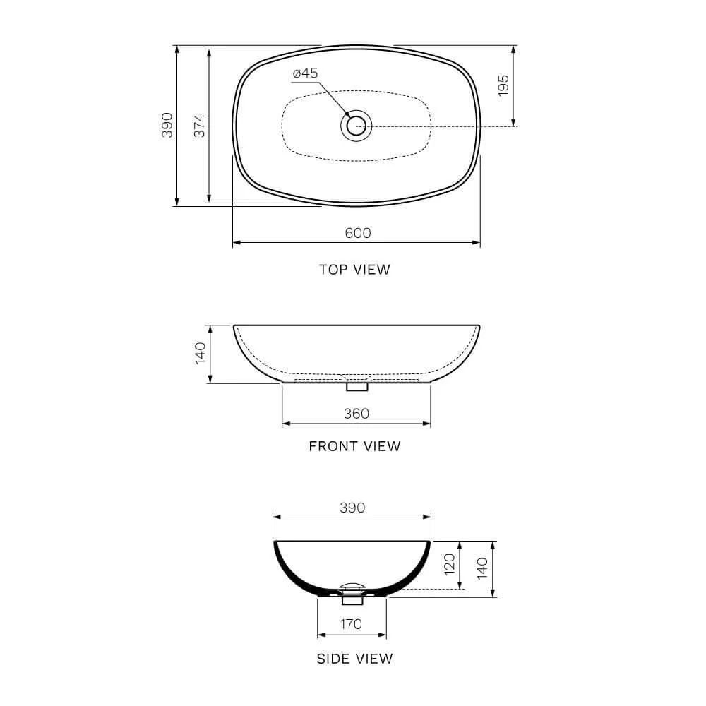 Nudaslim 60 Bench Basin (Freestanding) - Image 11