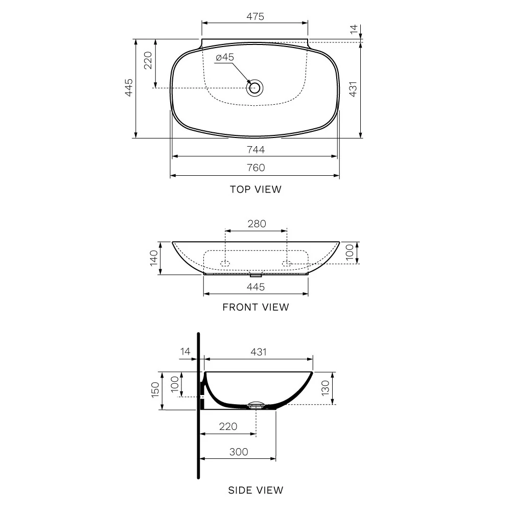 Nudaslim 75 Wall Basin - Image 11
