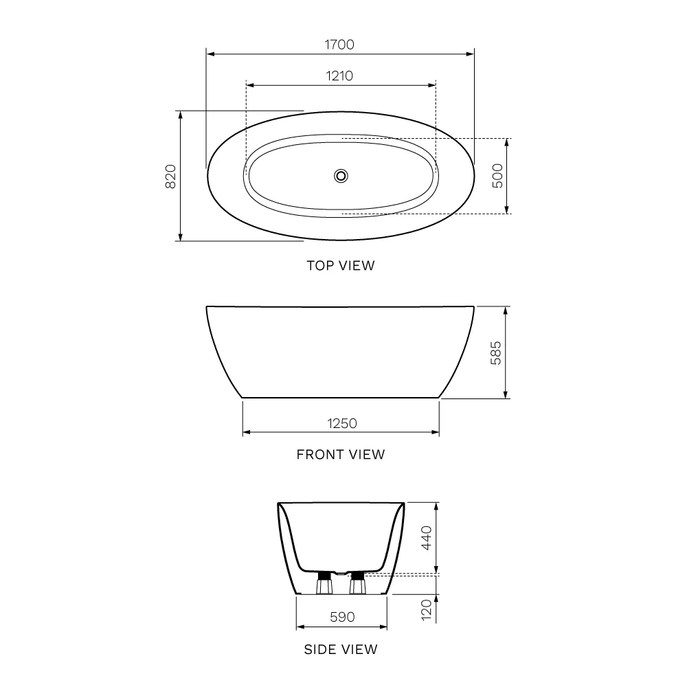 Ovale 1700 Freestanding Bath - Image 3